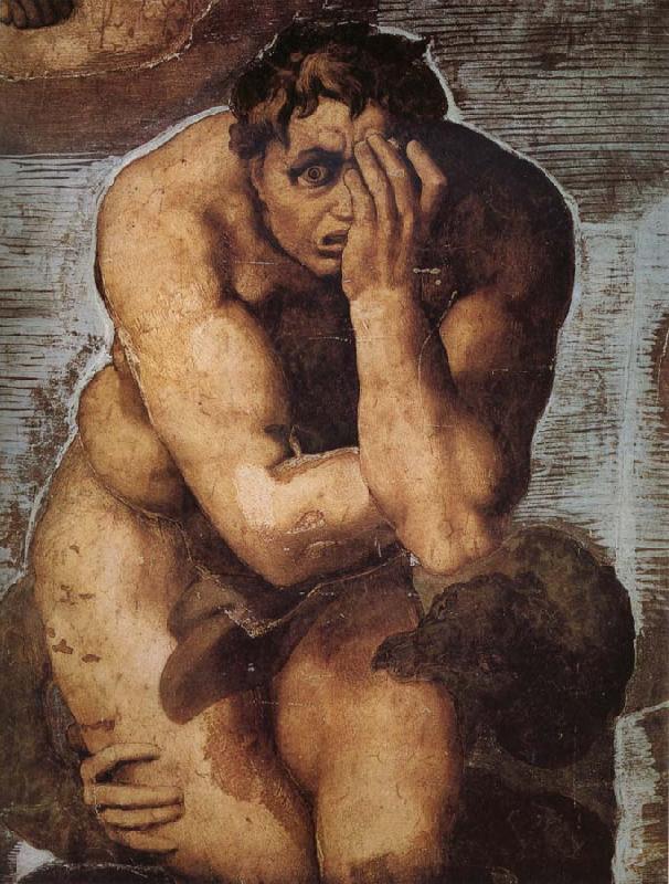Damned soul descending into Hell, Michelangelo Buonarroti